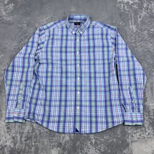 UNTUCKit Shirt Mens Size Large Blue Plaid Button Up Long Sleeve Bon Vivant